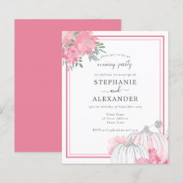 Convite de Festa de casamento de Pumpkin Rosa e Si