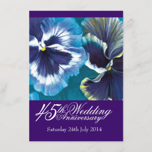 Convite de festa de casamento de safira do 45º ani