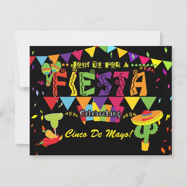 Convite de Festa de Celebração do Cinco De Mayo (Frente)