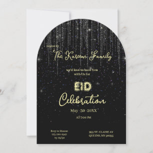 Convite de festa de celebração do Eid elegante pre