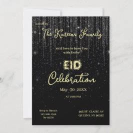 Convite de festa de celebração do Eid elegante pre