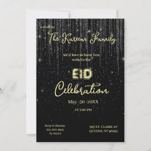 Convite de festa de celebração do Eid elegante pre
