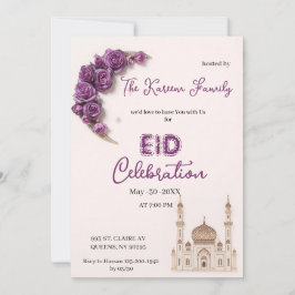 Convite de Festa de Celebração do Eid Elegante Rox