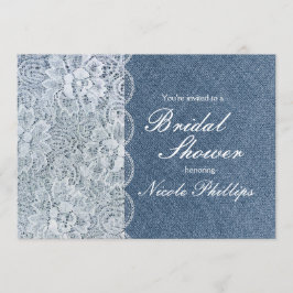 Convite de festa de chá de noiva rústico em Denim 