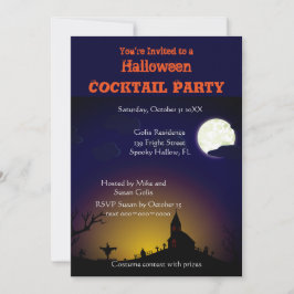 Convite de Festa de Cocktail Assustador de Hallowe