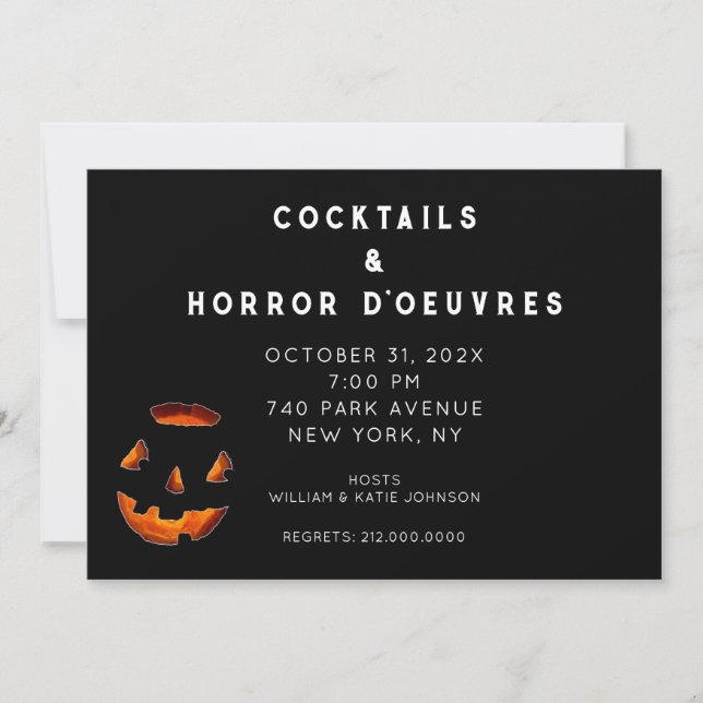 Convite de Festa de Cocktail de Halloween para Adu (Frente)