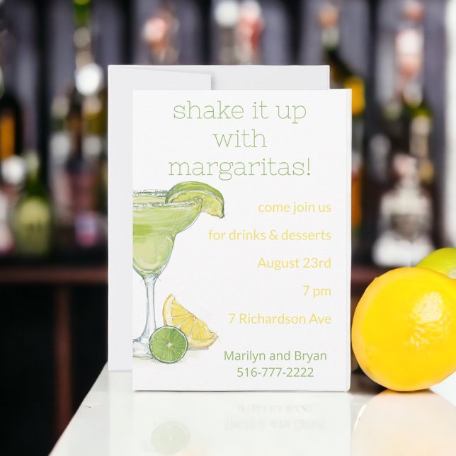 Convite de festa de cocktail Margarita em aquarela (Criador carregado)