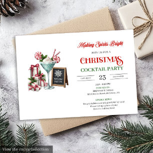 Convite de Festa de Coquetéis de Natal Clássico Ma