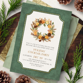 Convite de Festa de Coquetel com Coroa de Natal