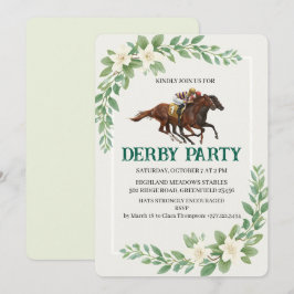 Convite de Festa de Corrida de Cavalos Derby Moder
