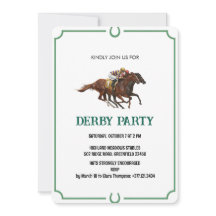 Convite de Festa de Corrida de Cavalos Derby Vinta