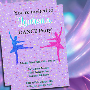 Convite de Festa de Dança da Bailarina com Brilho