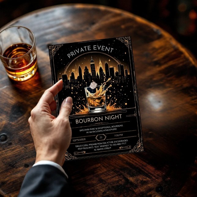 Convite de Festa de Degustação de Bourbon & Whiske (Criador carregado)