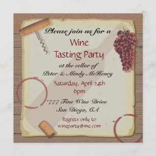 Convite de Festa de Degustação de Vinhos em Papel 