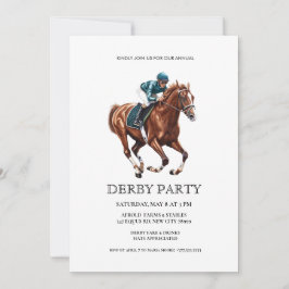 Convite de festa de Derby elegante com I corrida d
