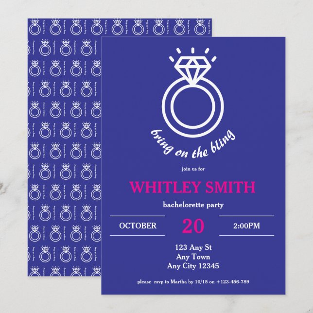 Convite de Festa de Despedida de Solteira Bring on (Frente/Verso)