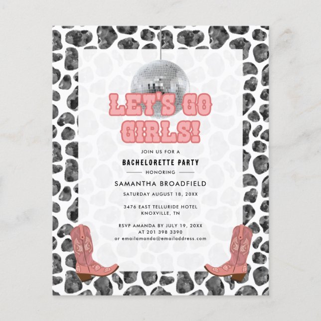 Convite de Festa de Despedida de Solteira Disco Co (Frente)