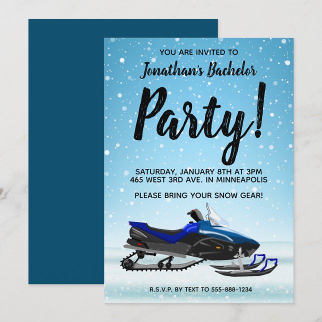 Convite de festa de despedida de solteiro de inver (Frente/Verso)