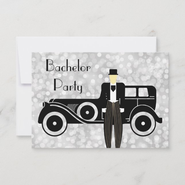 Convite de Festa de Despedida de Solteiro Gatsby C (Frente)