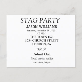 Convite de Festa de Despedida de Solteiro Preto e 