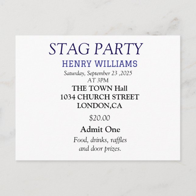 Convite de Festa de Despedida de Solteiro Preto e  (Frente)