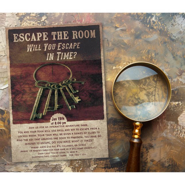 Convite de Festa de Escape Room (Criador carregado)