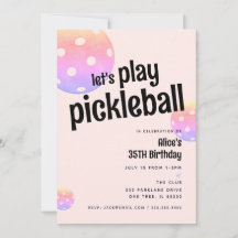 Convite de Festa de Esportes de Pickleball Party P
