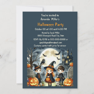 Convite de festa de fantasia de crianças de Hallow