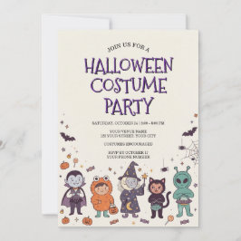 Convite de festa de fantasia de Halloween para cri