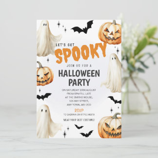 Convite de Festa de Fantasia de Halloween Tema Fan