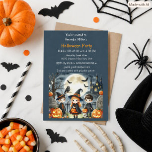Convite de Festa de Fantasia Infantil de Halloween