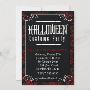 Convite de Festa de Fantasias de Halloween Formal 