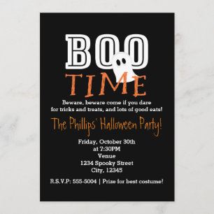 Convite de festa de fantasias de Halloween na HORA