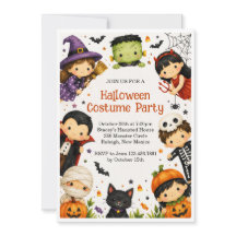 Convite de Festa de Fantasias de Halloween para Cr