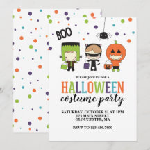 Convite de Festa de Fantasias de Halloween para Cr
