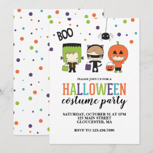 Convite de Festa de Fantasias de Halloween para Cr