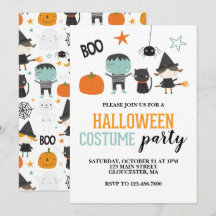 Convite de Festa de Fantasias de Halloween para Cr