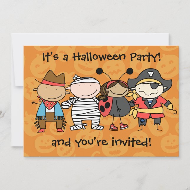 Convite de Festa de Fantasias de Halloween para Cr (Frente)