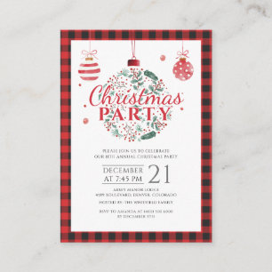 Convite de Festa de Férias de Natal Xadrez Rústico