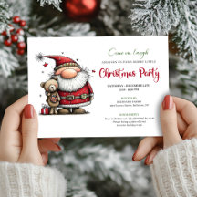 Convite de Festa de Férias do Papai Noel de Desenh