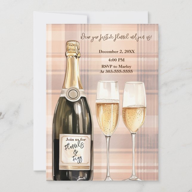 Convite de Festa de Férias NeuFlat Flannels e Fizz (Frente)