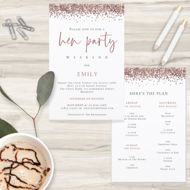 Convite de Festa de Festa de Hen do Festa de Glitt (Criador carregado)