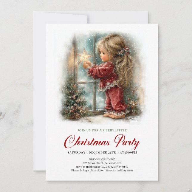 Convite de Festa de Fim de Ano com Cena de Natal A (Frente)