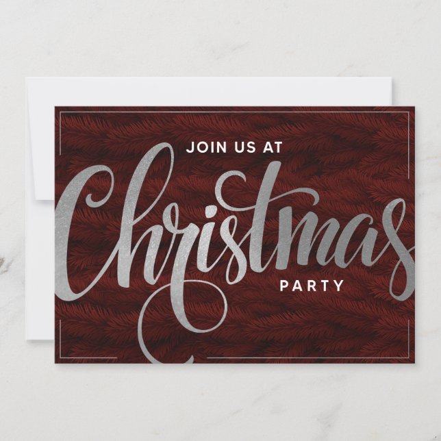 Convite de Festa de Fim de Ano com Letra de Script (Frente)