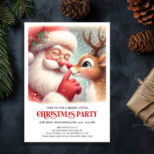 Convite de Festa de Fim de Ano do Papai Noel e Rud