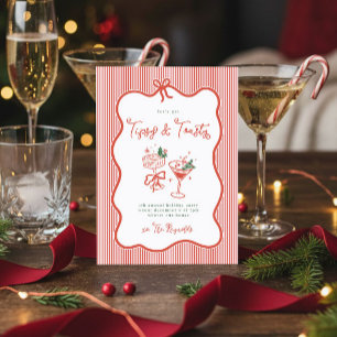 Convite de Festa de Fim de Ano Preppy Bow Tipsy & 