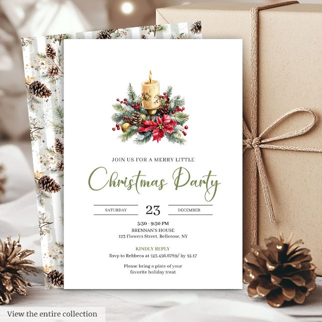 Convite de Festa de Fim de Ano Rústico Boho Modern (Modern Boho Rustic Earthy Holiday Party Invitation)