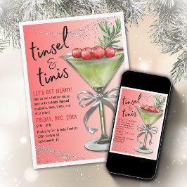 Convite de Festa de Fim de Ano Tinsel & Tinis