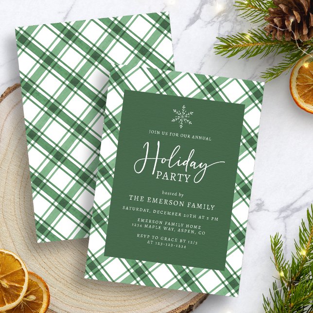 Convite de Festa de Fim de Ano Verde e Branco (Green and White Holiday Party Invitation
)