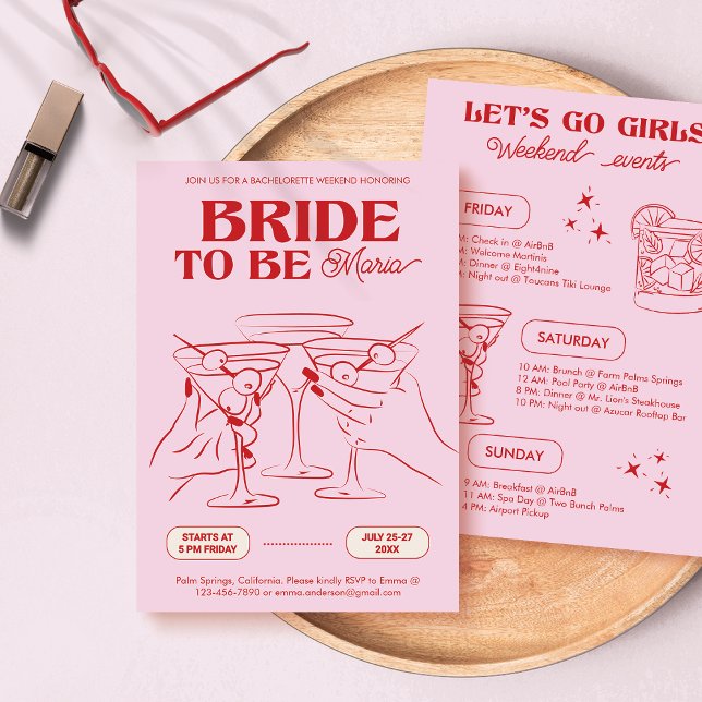 Convite de Festa de Fim de Semana da Despedida de  (Criador carregado)